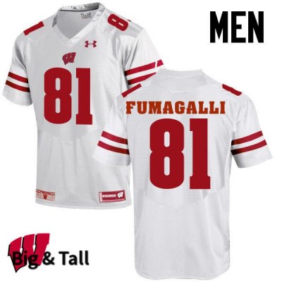 Men's Wisconsin Badgers NCAA #81 Troy Fumagalli White Authentic Under Armour Big & Tall Stitched College Football Jersey VV31A84RN
